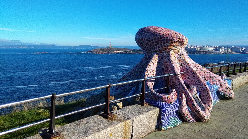 De octopus is een bezienswaardigheid in A Coruña