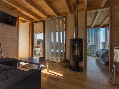 Interieur boomhut Galicië